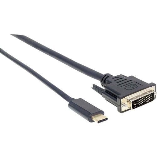 Manhattan 152471 USB-C-displaykabel USB-C / DisplayPort Adapterkabel USB-C stekker, DisplayPort-stekker 1.00 m Zwart Slimline