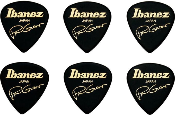 Ibanez Plektrum B1000PG-BK,6er-Set Paul Gilbert, zwart - Plectrum set