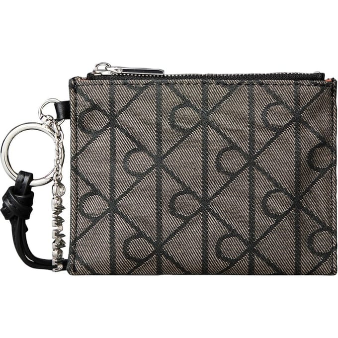 Calvin Klein Script Hardware Jacquard Pouch Lotus Beige/black Jacquard Taglia: OS | Pochette Outlet | Donna | Marrone