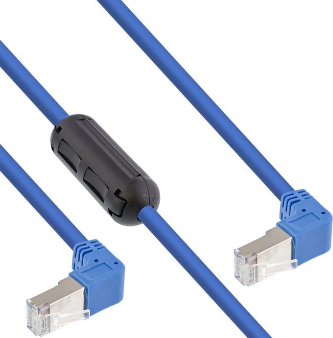 InLine® Patchkabel 2-zijdig haaks met ferriet, S/FTP, Cat.6, PVC, 1,6 m