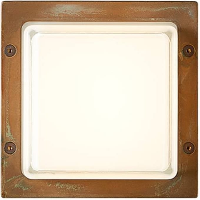 Moretti Luce LED buitenwandlamp Ice Cubic 3403, messing antiek