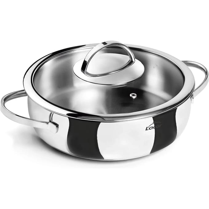 Ronde steelpan met deksel Lacor Belly 24 cm