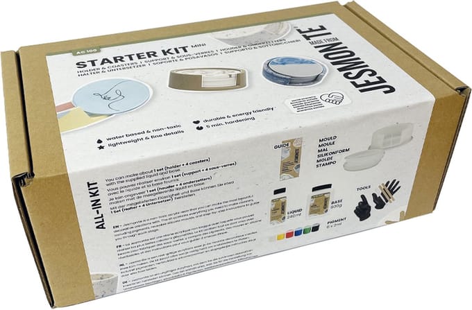 Jesmonite AC100 kit mini - houder 4 onderleggers rond