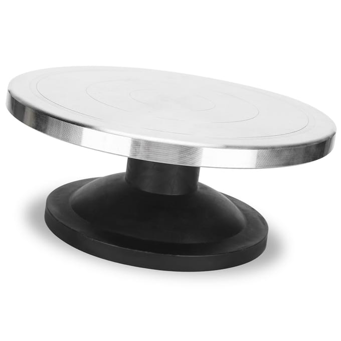 Tour de potier grand plateau tournant robuste avec roulements à billes pour sculpter, décorer, modeler 25 cm black