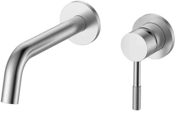 DutchLine S-Grip Wastafelkraan - afbouwdeel - Geborsteld Staal