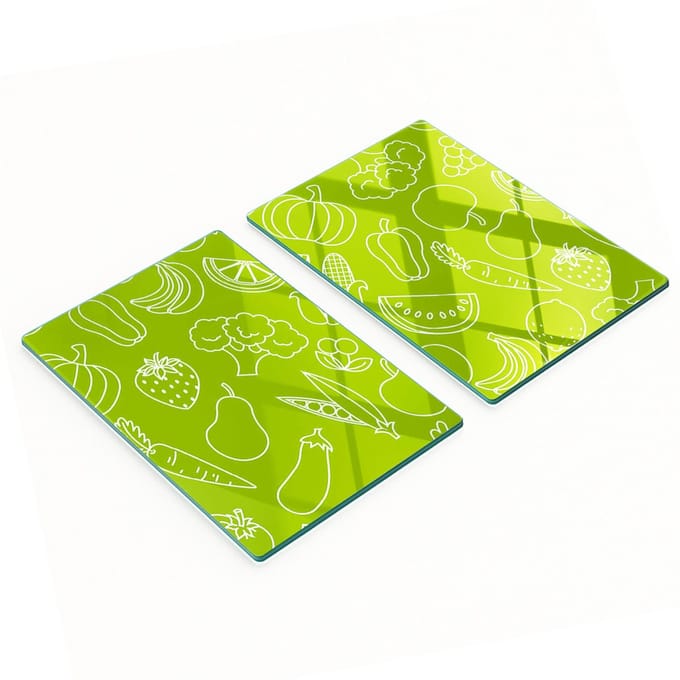 Decoratieve snijplanken van gehard glas voor fruit en groenten, 2x40x52 cm