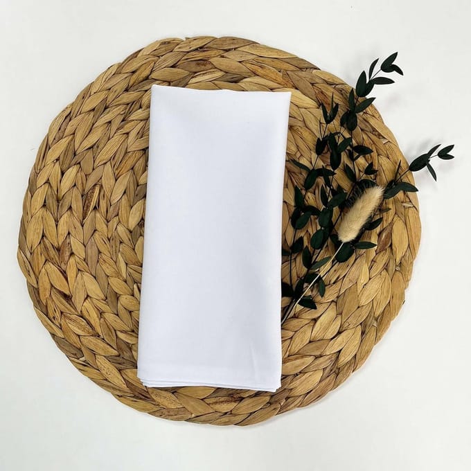 Witte Stoffen Servetten Polyester Voor Feest en Diner Herbruikbaar