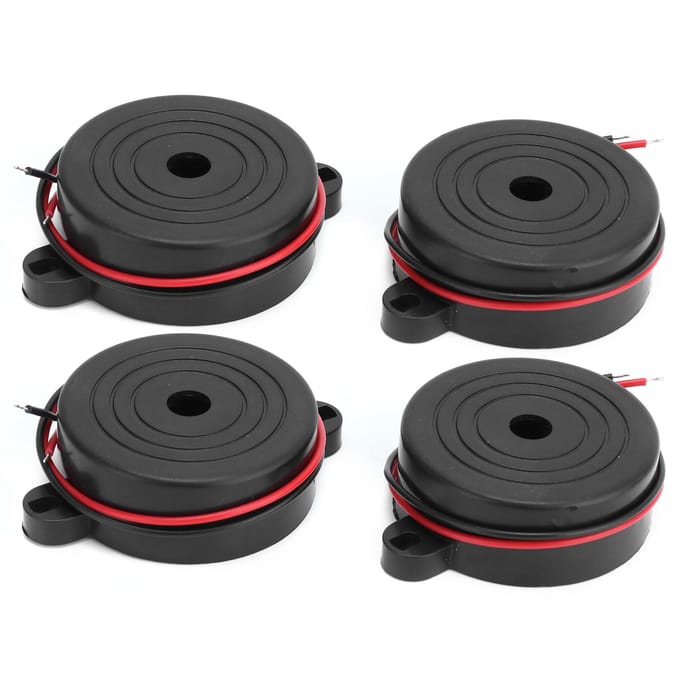 4 stuks Alarm Buzzer Hoge Decibel Signaal Elektronisch Continu Geluid voor DIY Project 95dB DC324V black