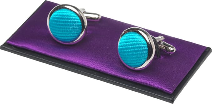 Manchetknopen - Turquoise - Zijde