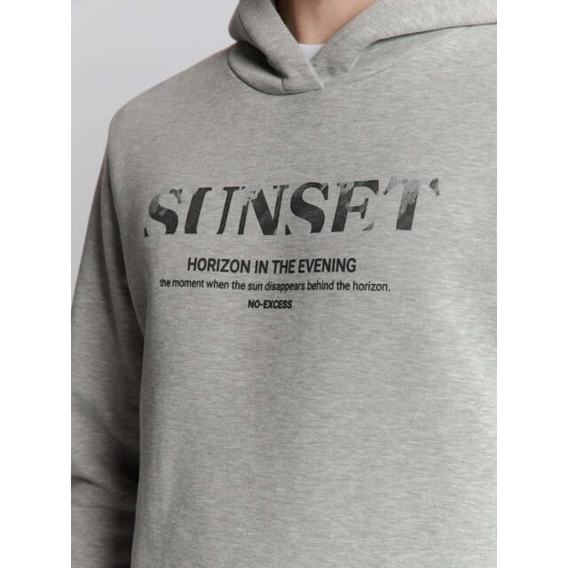 No Excess Sweater hooded grey melange