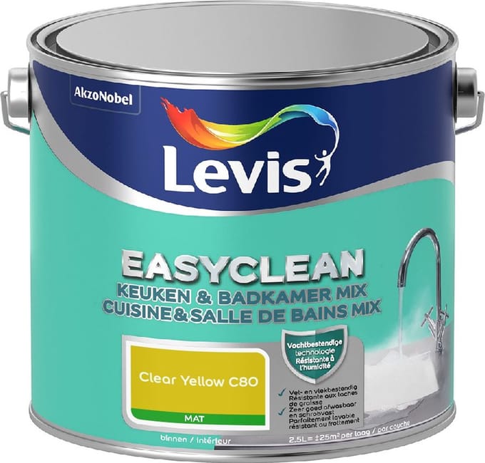 Levis - Easyclean Keuken & Badkamer Mix - Clear Yellow C80 - Mengverf - 2,5 L