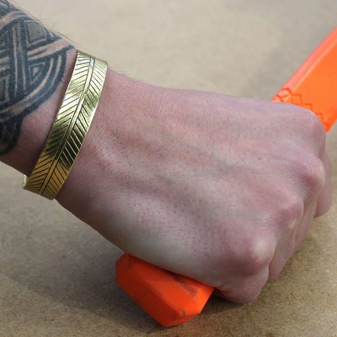 Tibetaanse armband van messing - breed tribaal blad