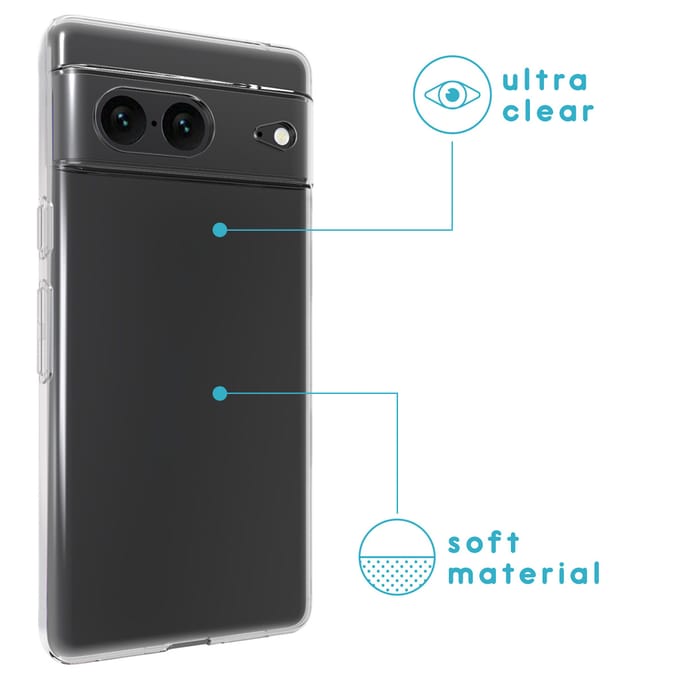 imoshion Hoesje - Geschikt voor Google Pixel 7 - Softcase Backcover smartphone - Transparant