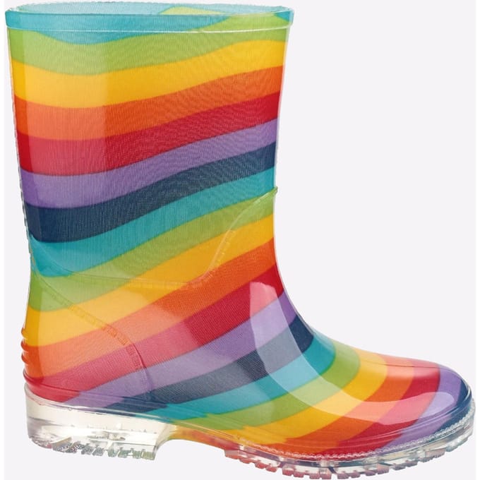 Cotswold PVC Jnr Pvc Meisjesregenlaarzen Met Regenboog