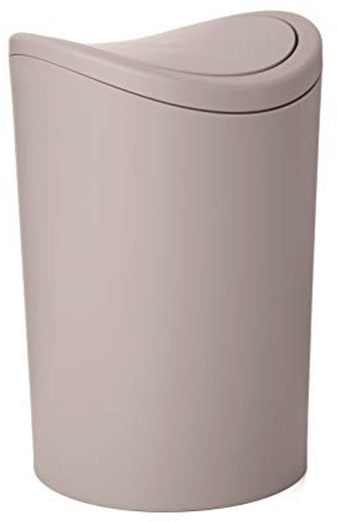 Compacte prullenbak met kanteldeksel – 6L voor badkamer en kleine ruimtes