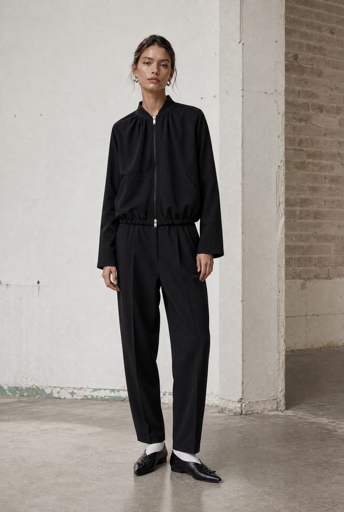 Umbretto pants technical jersey | Black - Black / S