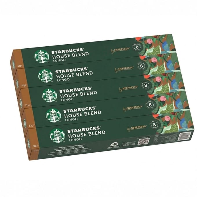 Starbucks House Blend Lungo - Multipack - 50 (5x10) Koffiecups Compatibel met Nespresso Coffee Machine