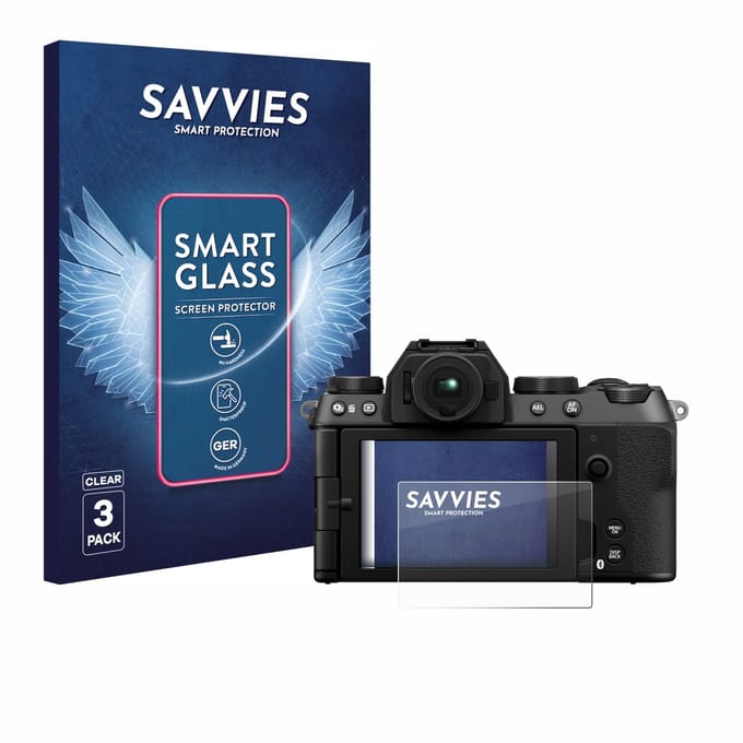 3 Stuks Savvies Screenprotector - geschikt voor Fujifilm X-S20 - beschermfolie glas transparant