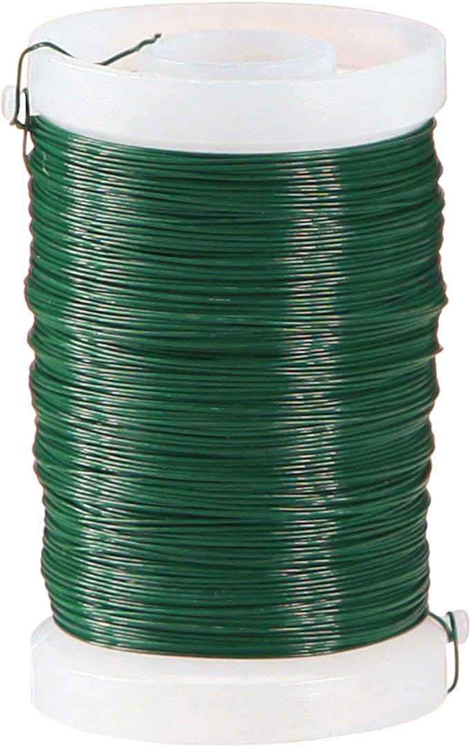 Decoratief bloemistendraad, mirtedraad groen, 0,30 mm, 100 g, 3 stuks