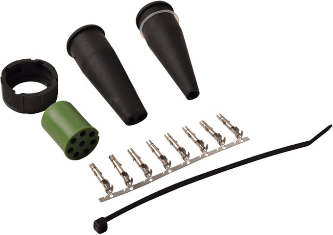 Aspock connector rechts - 8 pins/aderig - groen