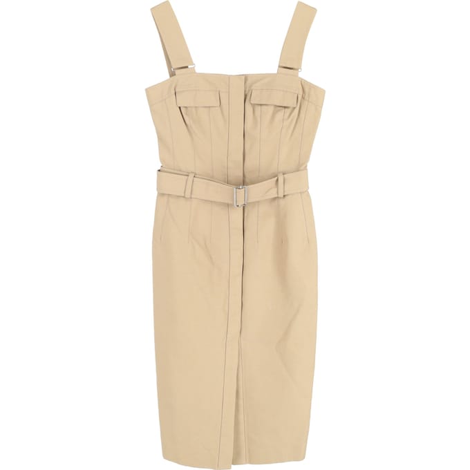 Alexander McQueen midi-jurk van beige katoen