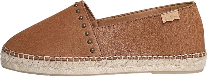 Platte leren espadrilles voor dames met studs | MALTA