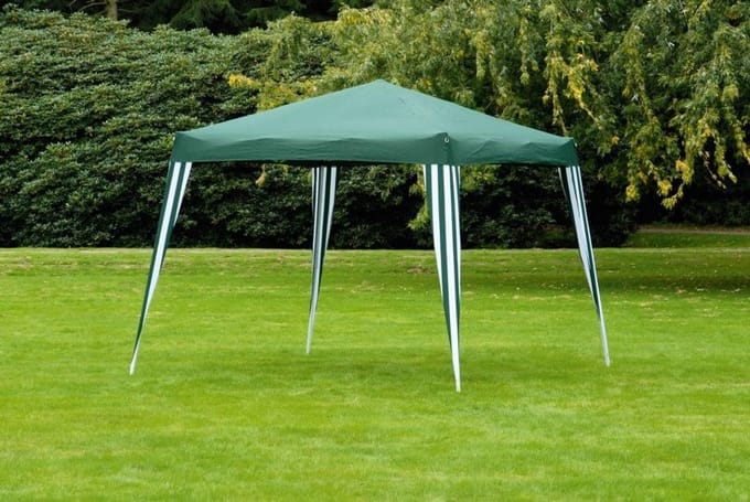 Partytent 3x3m Groen/Wit - Snel Opzetbare Vouwtent met Harmonica Constructie