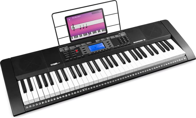 Keyboard piano met 61 toetsen - MAX Rhapsody61 keyboard voor beginners - Met gratis muzieklessen