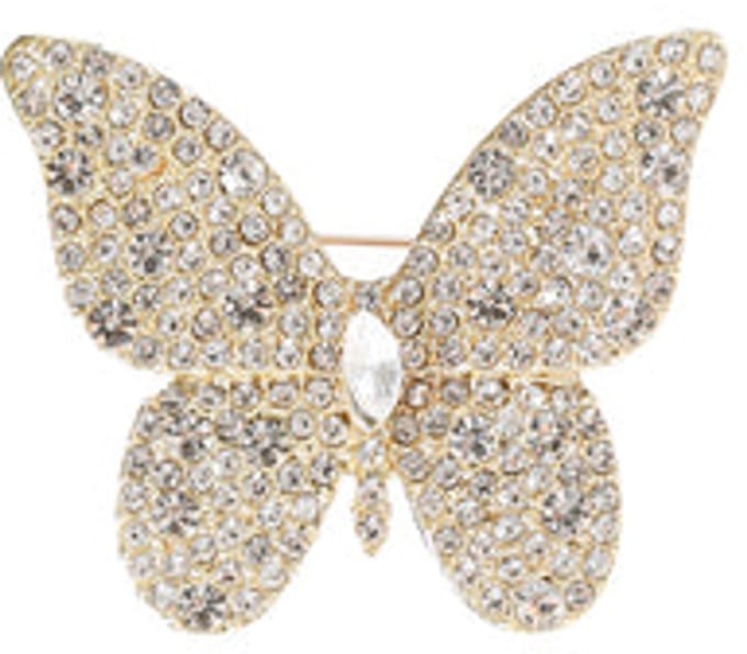 Go Dutch Label Broche Sparkly Butterfly Crystal