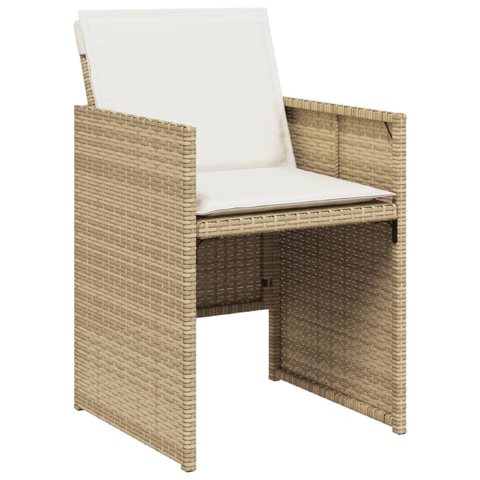 vidaXL - Tuinstoelen - 4 - st - met - kussens - poly - rattan - beige