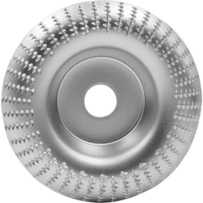 4 inch houtsnijschijf voor haakse slijper met 5/8 inch as houtbewerkingsschijf haaks slijpen Arc Surface zilver