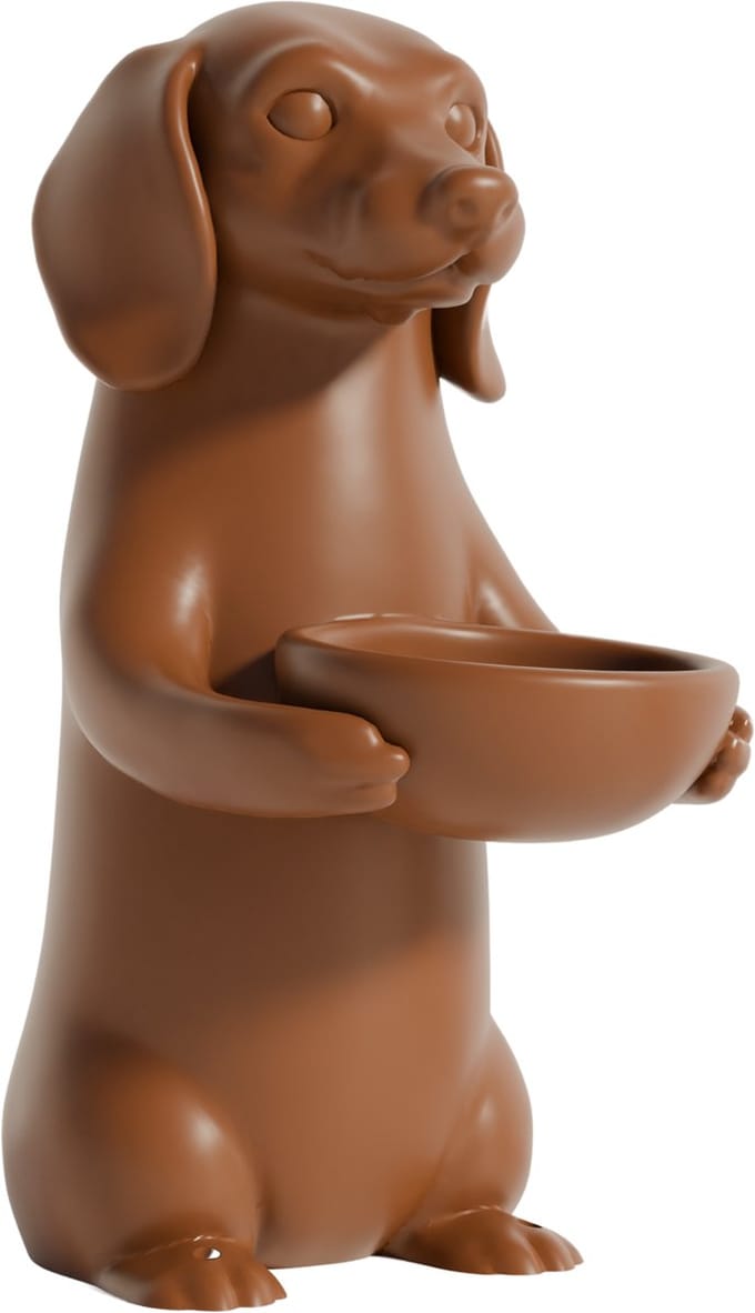Fiastra Dachshund sleutelhouder - sleutel organizer - bruin