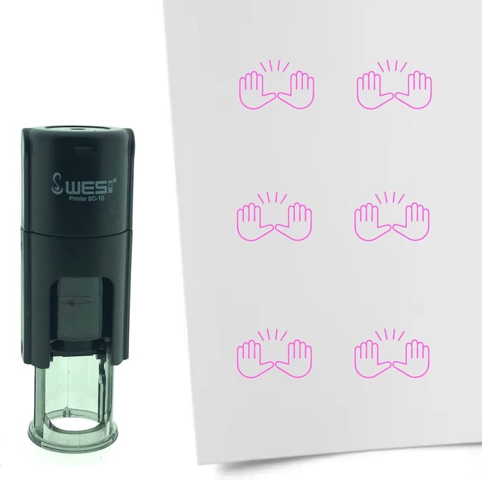 CombiCraft Stempel Hallelujah 10mm rond - Roze inkt