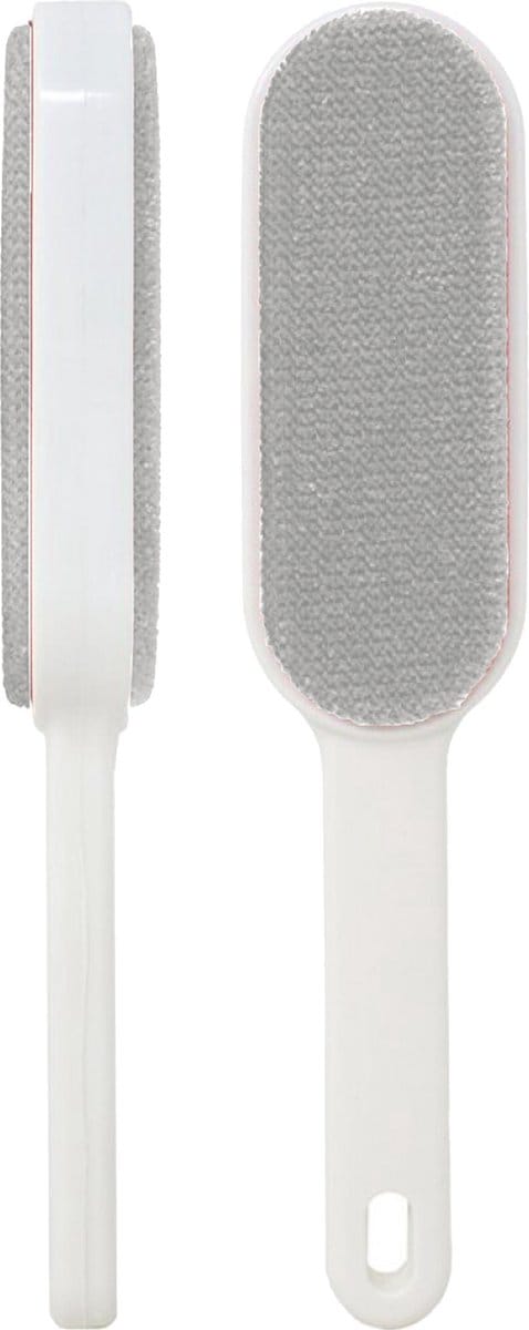 Concorde Kledingborstel - 24 cm - wit/grijs - ontpluizer - pluizen verwijderen - kleding en meubels