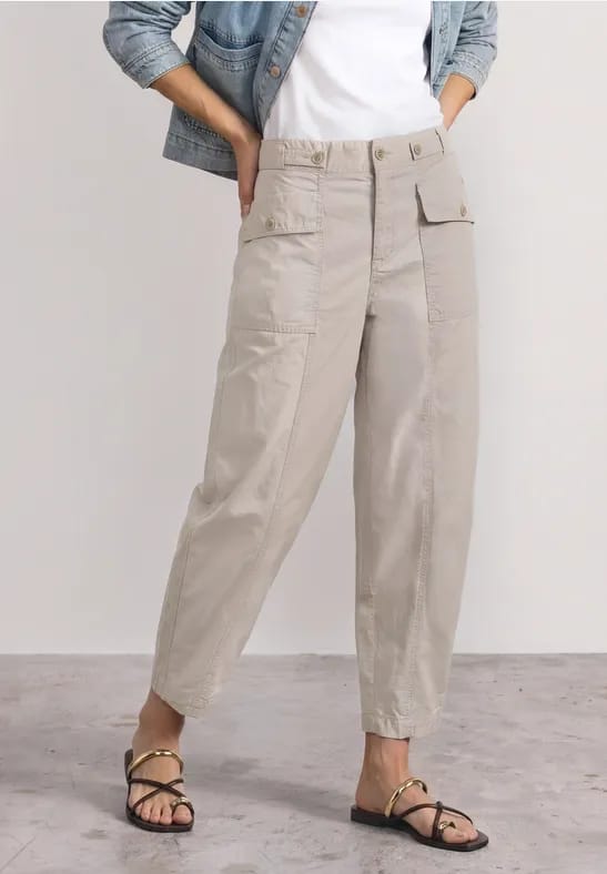 High Waist Barrel Leg Hose im Casual Fit