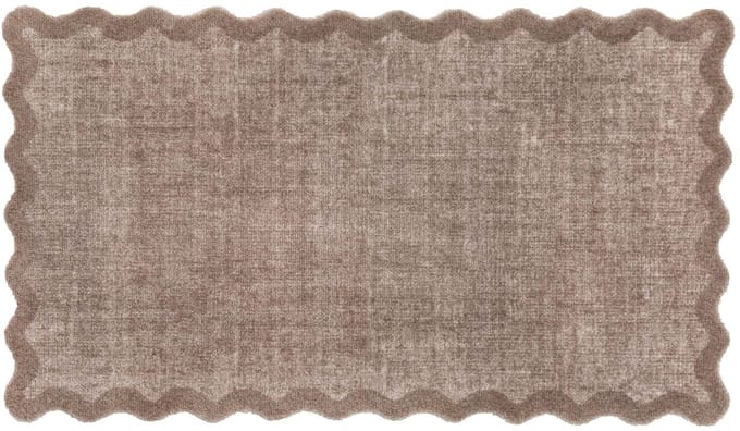MD Entree - Design mat - Universal - Wave Border Taupe - Vloerkleed - Antislip - Machine wasbaar - 67 x 120 cm