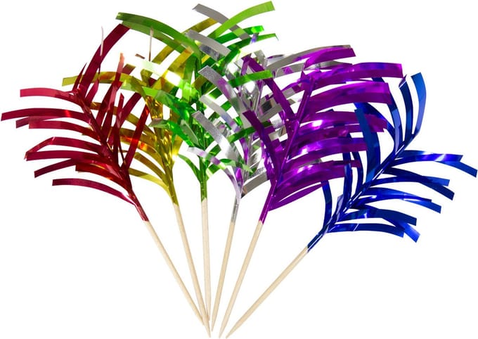 Prikkers Palm Metallic 10cm - 10 stuks
