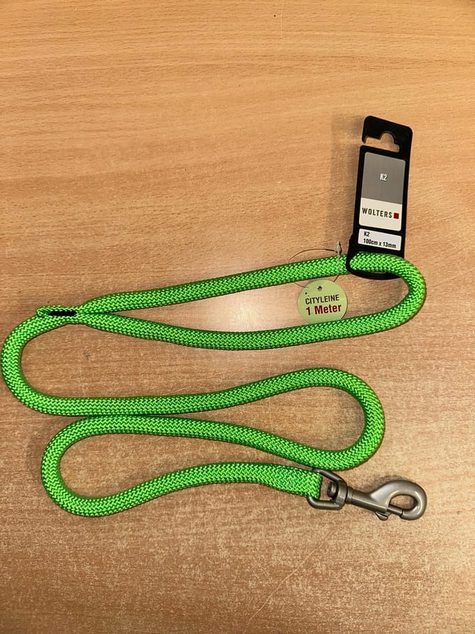 Wolters k2 hondenriem nylon 100cm x 13mm neon groen