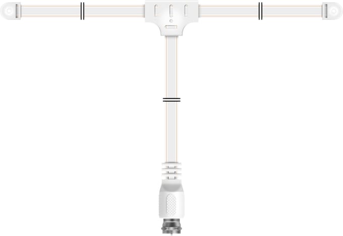 Electrovision FM lint antenne - 1,8m - F Plug - FM dipool radio antenne - Binnenantenne