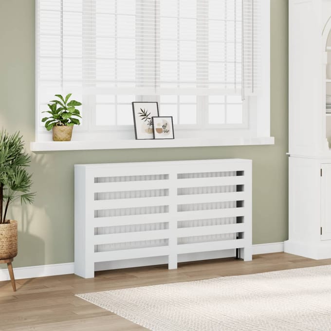 vidaXL Radiatorombouw 149x20x82 cm bewerkt hout wit