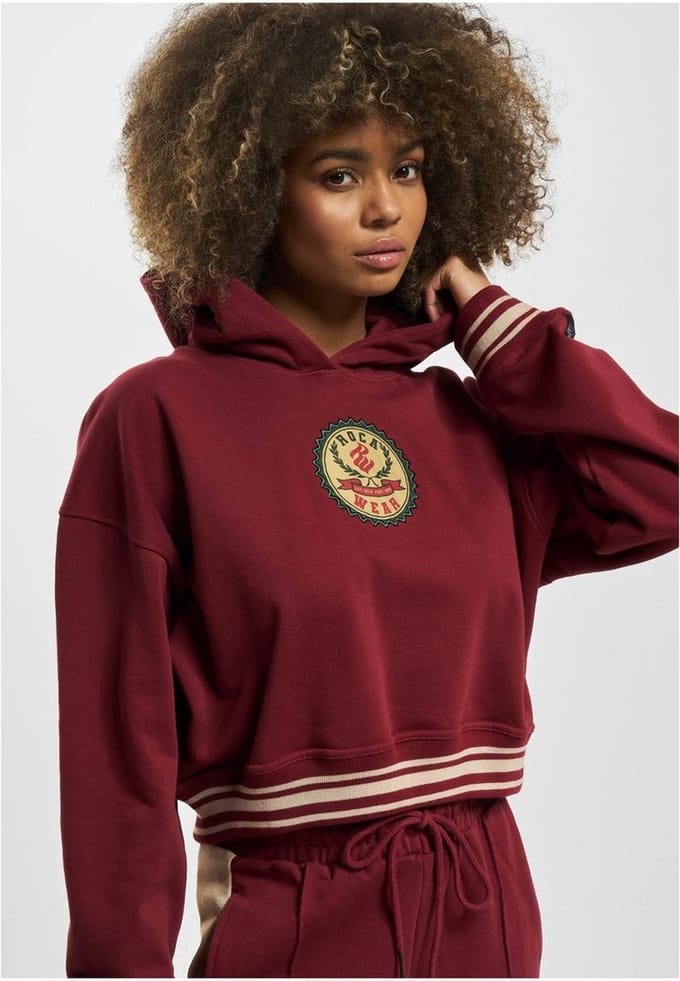 Rocawear - Kansas Crop Hoodie - S - Bordeaux rood