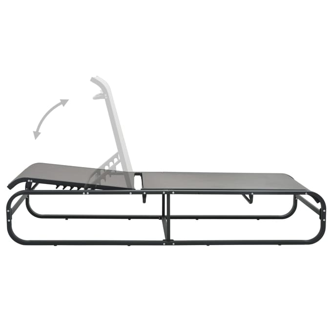 vidaXL - Ligbed - aluminium - en - textileen