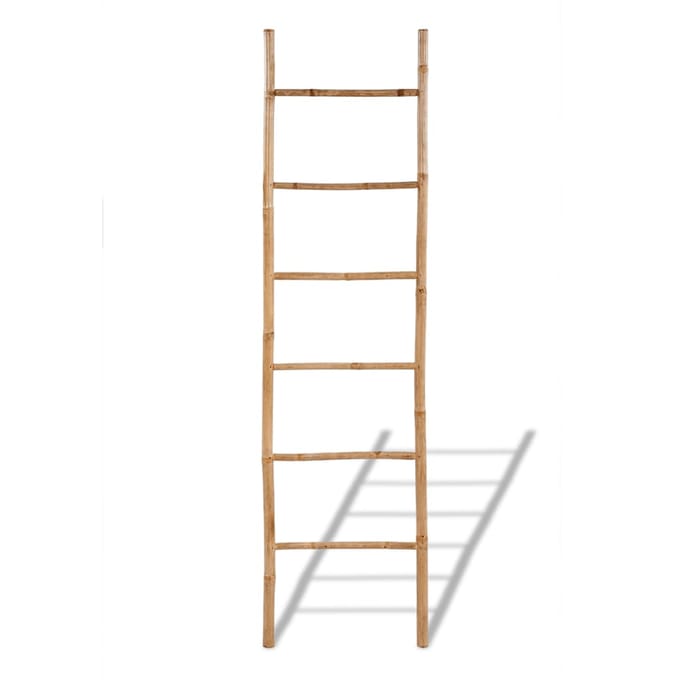 vidaXL - Handdoekenladder - met - 6 - sporten - bamboe