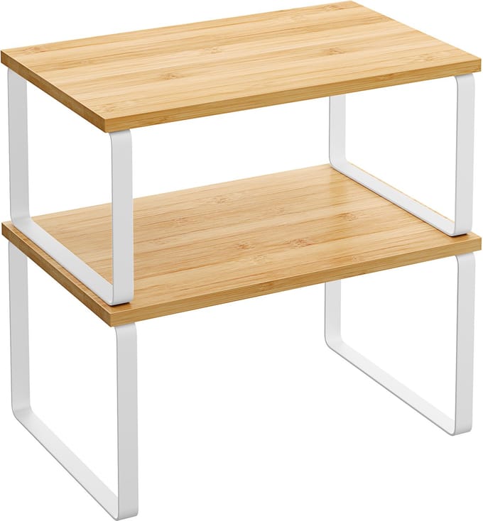 SONGMICS - Kruidenrek - Staand - 2-delig - Stapelbare - Uitbreidbare - Metaal en Hout