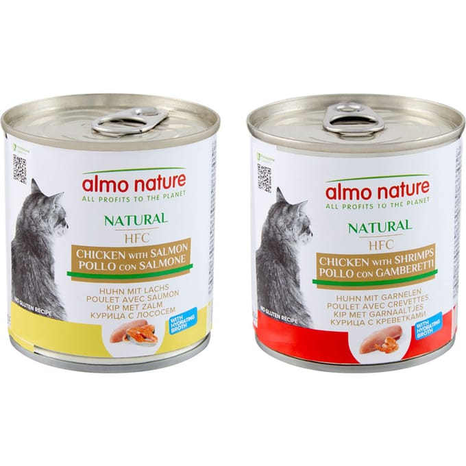 6x280g Kip & Garnalen Almo Nature Classic Kattenvoer