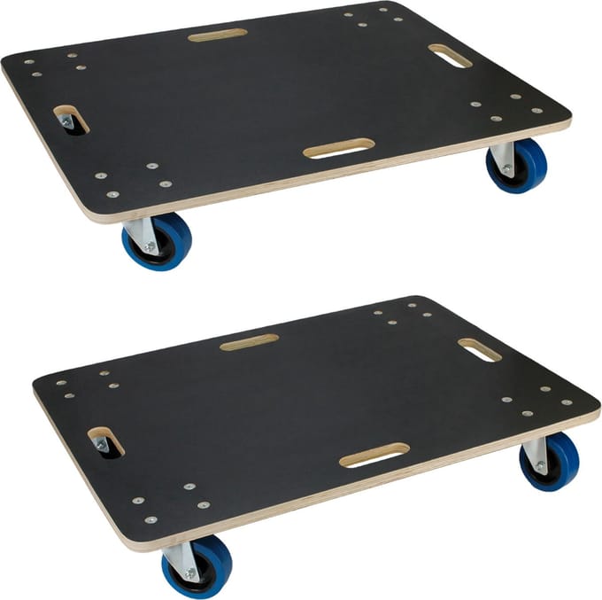 ECD Germany set 2 transportserie transportroller met 2x feststellbremse 60x80 cm sebdruckplaat PP-Räder tot 800 kg meubelroller en transporthulp voor verhuizing meubels en zwaar vervoer rollende trolley met remmen praktisch en stevig transportmiddel