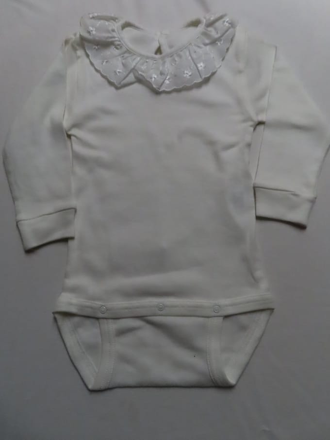 Romper- Meisjes - Off white - Lange mouw - Met kraagje - 2 jaar 92