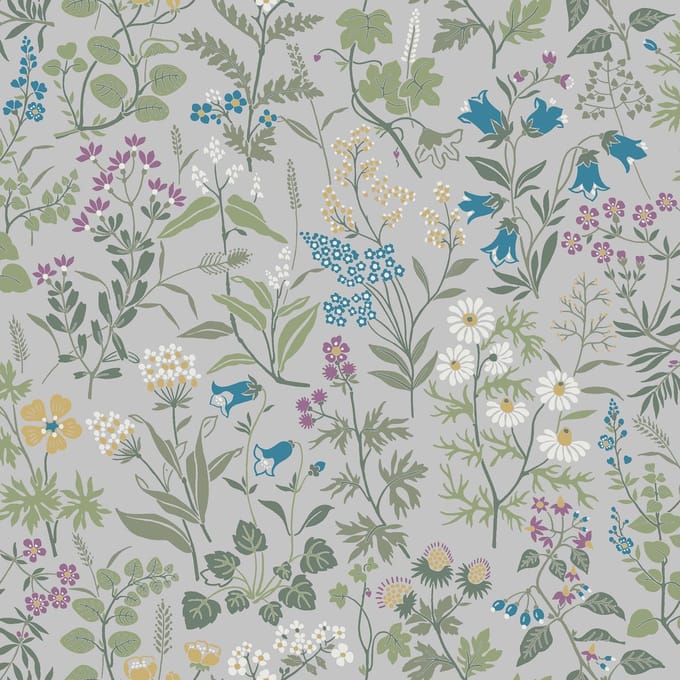 Boråstapeter Vliesbehang 4182 - Alla Tiders Hus - Botanisch Zilver - 53cm x 10.05m