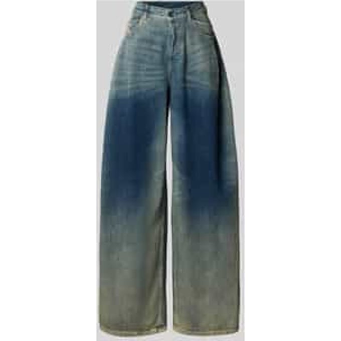 High waist wide leg jeans met kleurverloop