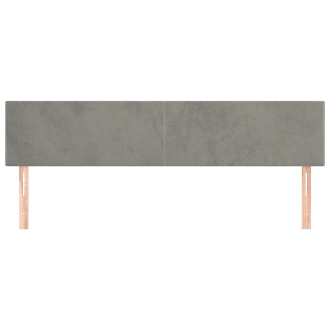 vidaXL - Hoofdborden - 180x5x78/88 - cm - fluweel - lichtgrijs